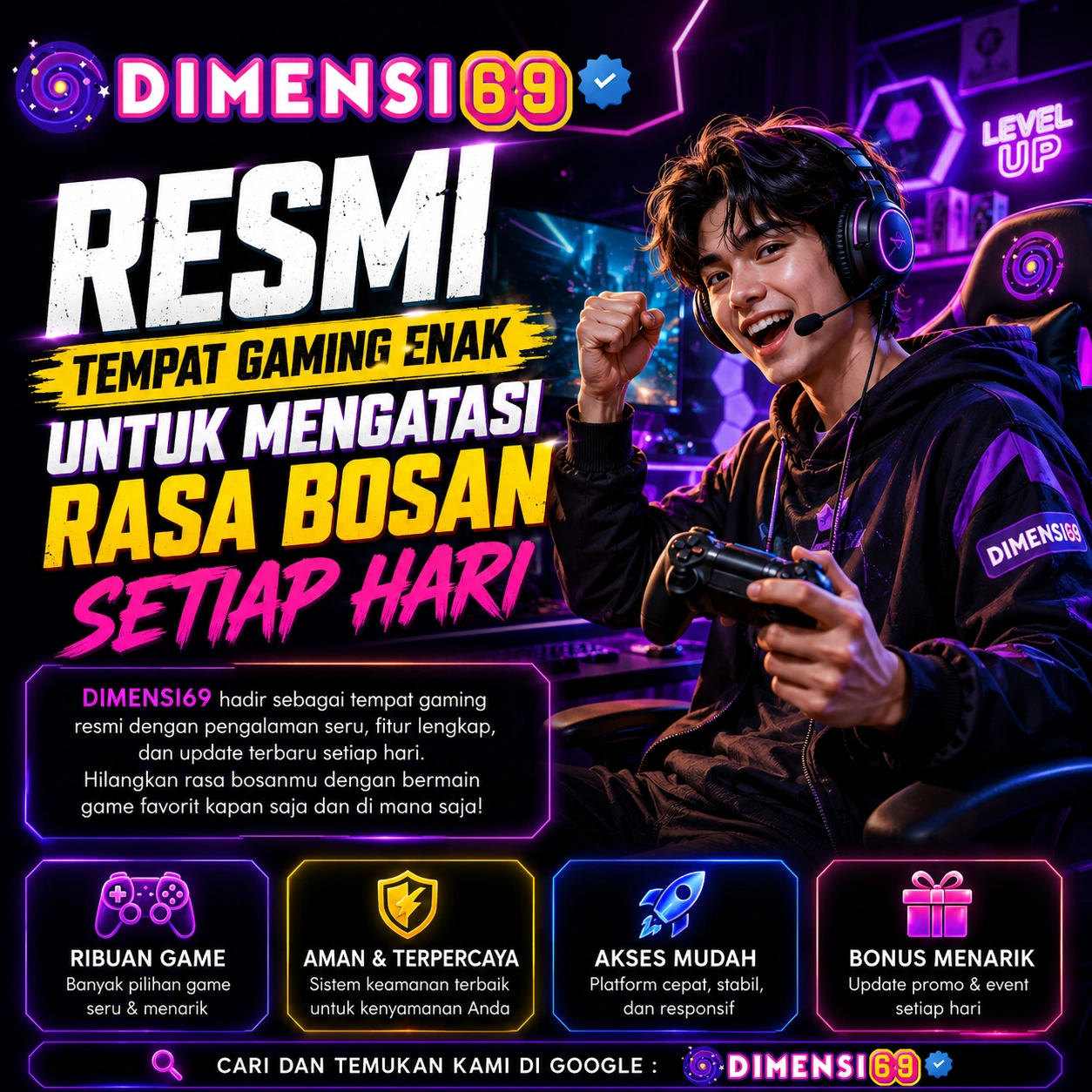 Dimensi69 Resmi > Tempat Gaming Enak Untuk Mengatasi Rasa Bosan Setiap Hari